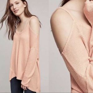 Anthro |Deletta Open Shoulder Flowy Boho Top